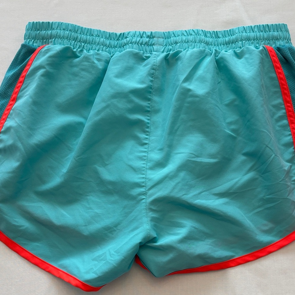 Under Armour Women's Aqua and Coral Athletic Shorts - Picture 3 of 3
